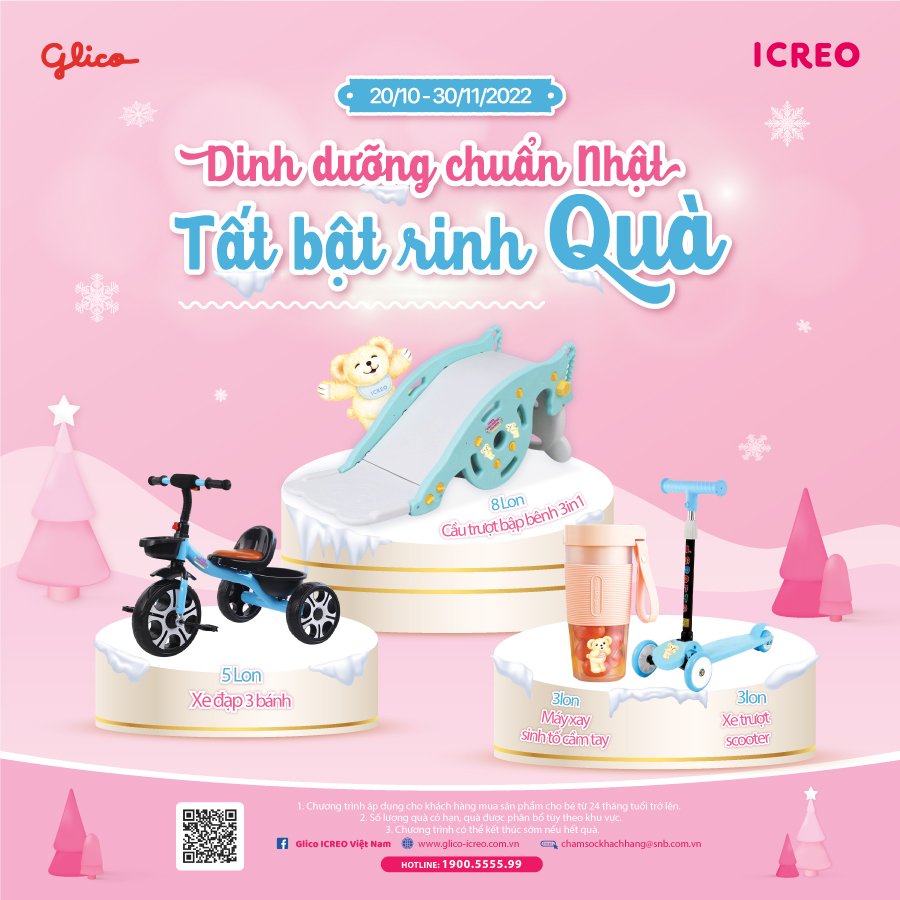 Sữa GLICO Khuyến Mãi “DINH DƯỠNG CHUẨN NHẬT – TẤT BẬT RING QUÀ”